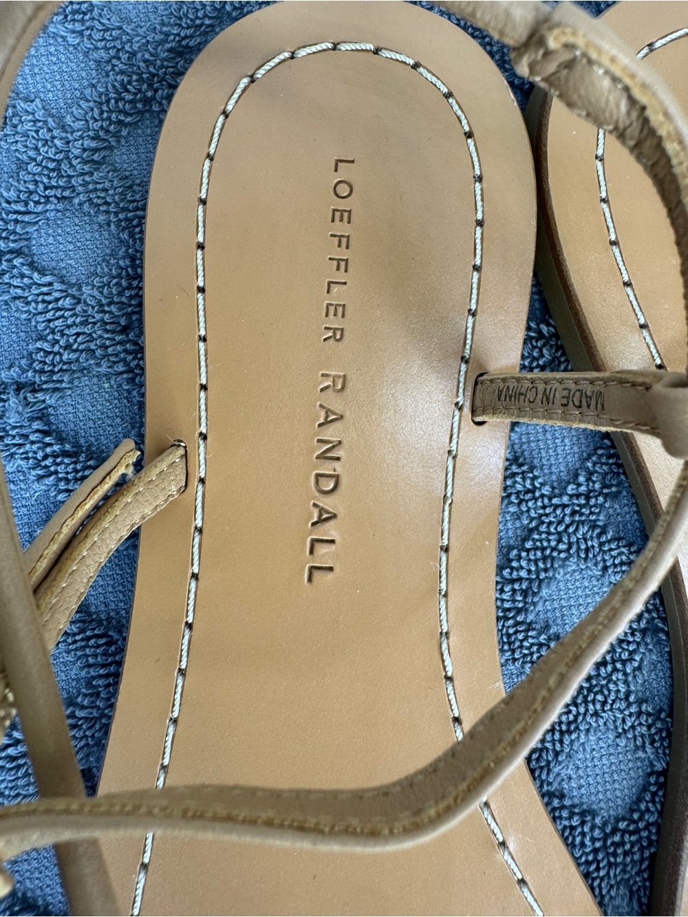 Loeffler Randall Lara Women Sandals Dune Leather Size 6.5 - Picture 2 of 7